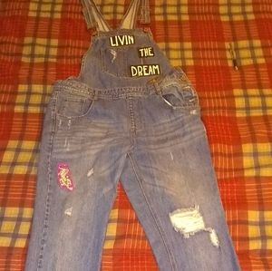 Forever 21 distressed overalls size 28